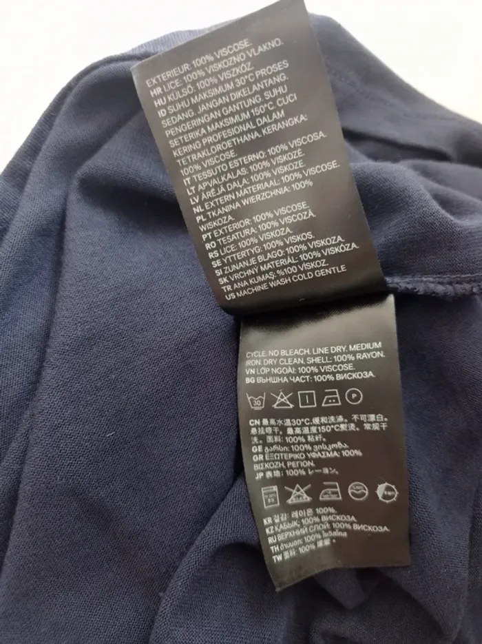 Robe bleue marine fine avec fines bretelles T.S basic H&M - photo numéro 6