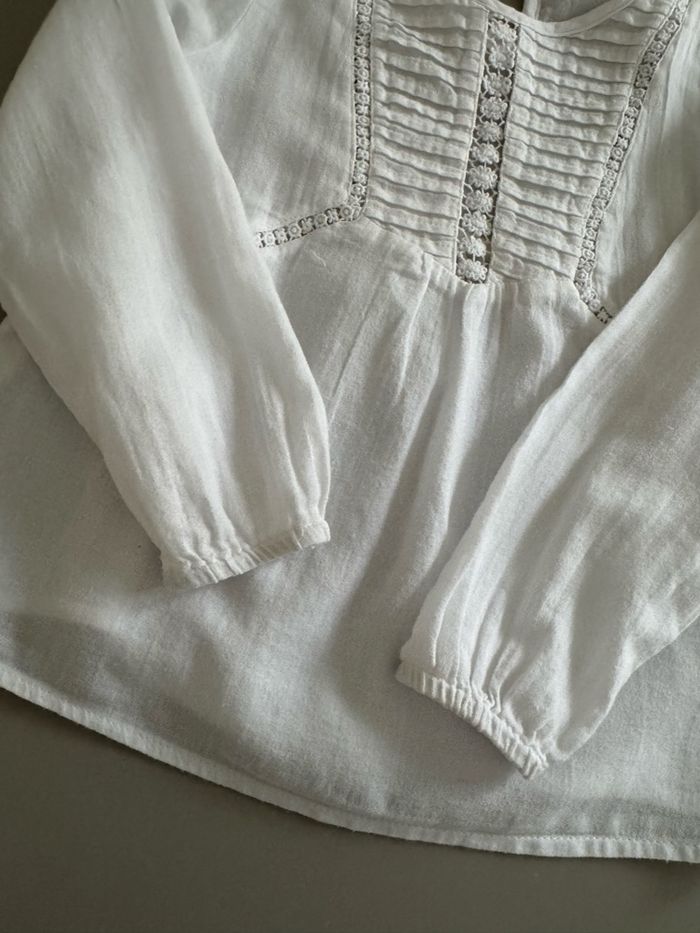 Blouse blanche tape à l’œil 5 ans - photo numéro 3