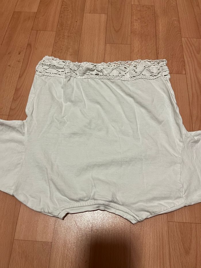 tee shirt blanc dentelle broderie zara - photo numéro 3