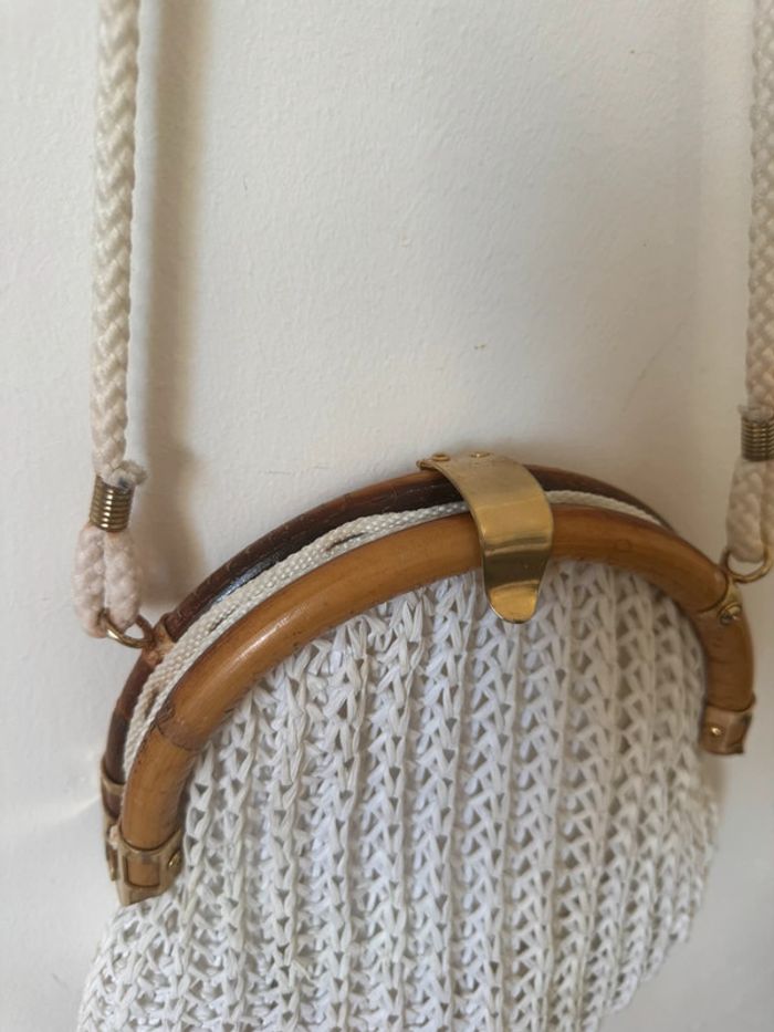 Sac blanc en rotin Vintage Authentique - photo numéro 4