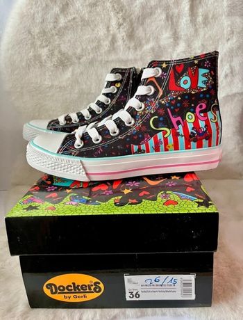 Baskets montantes noires et multi couleurs Dockers pointure 36