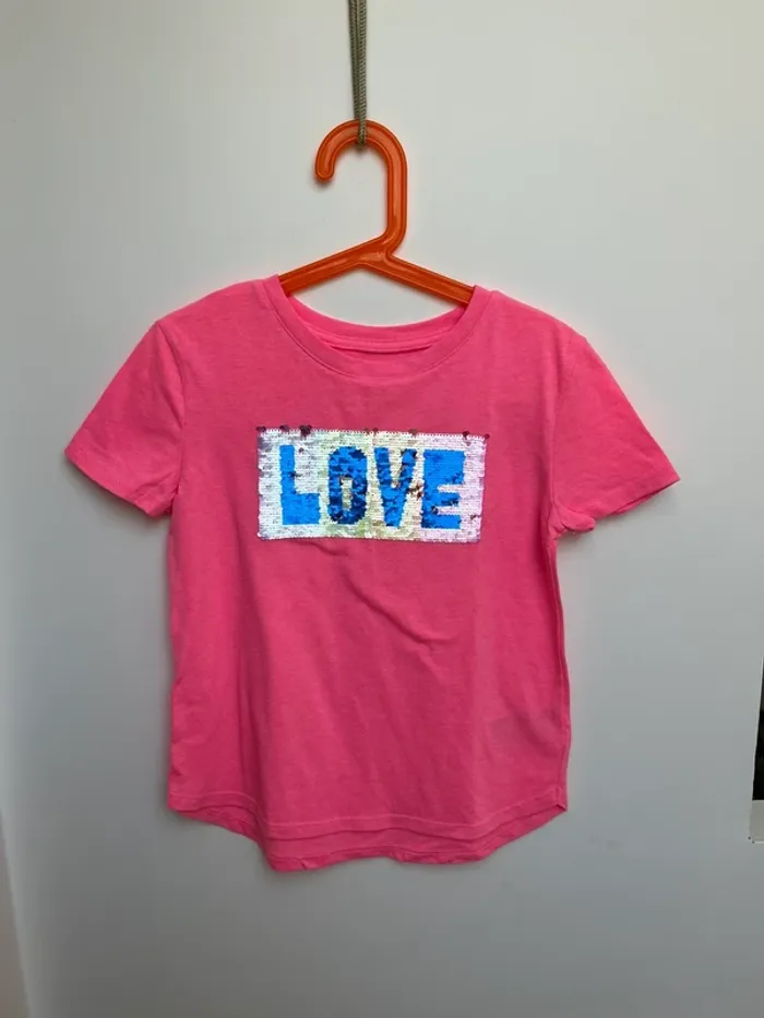 T shirt fille 7 ans gap avec sequins magique