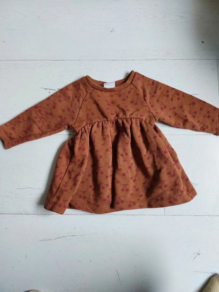 Robe sweat imprimée cerise Zara Taille 9-12 mois