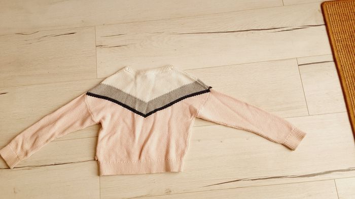 Vêtement fille pull Okaïdi rose blanc et gris 3 ans - photo numéro 5
