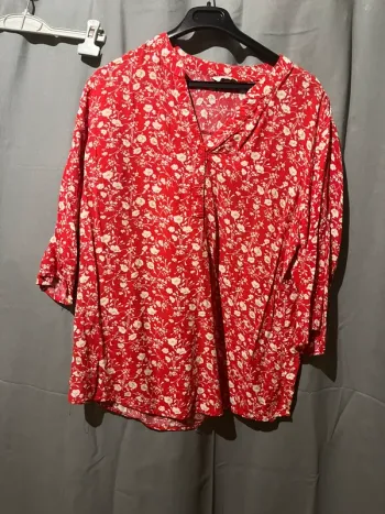 Blouse christy fleuri rouge