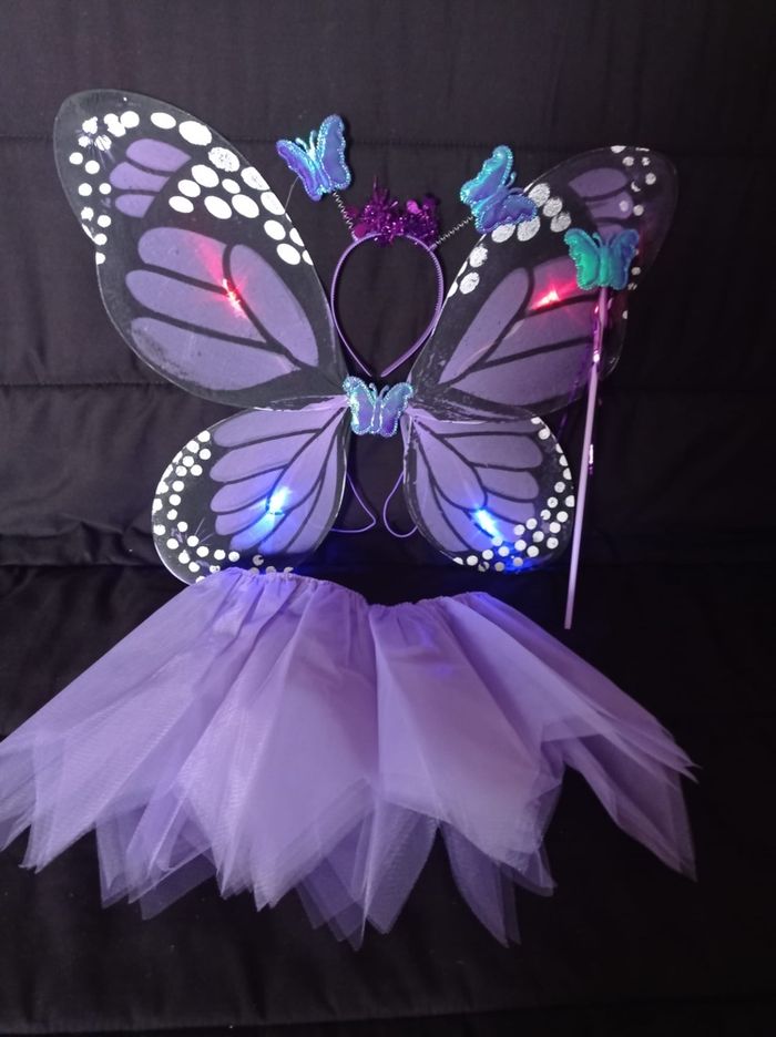 Deguisement papillon violet et accessoires 3-6ans - photo numéro 5