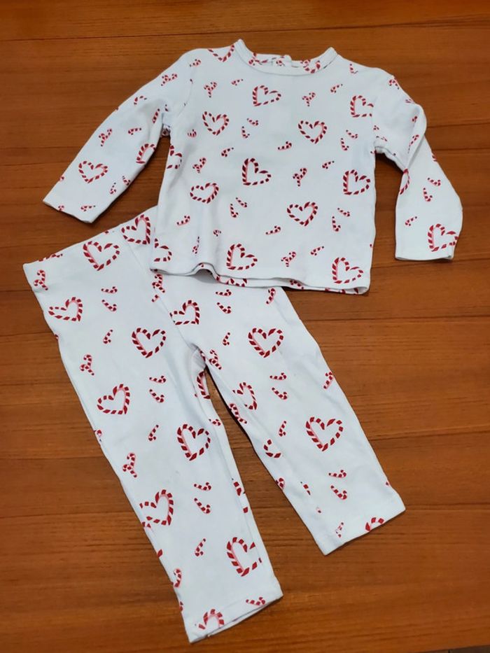 Ensemble ou pyjama motif sucre d'orge 18mois