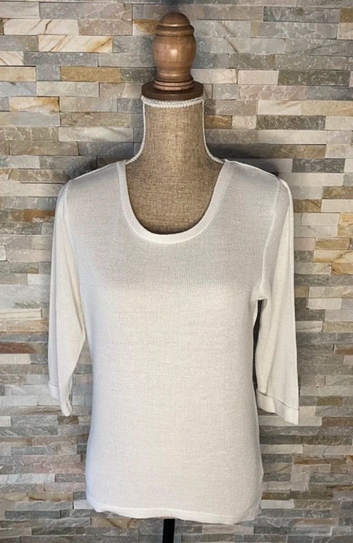 Pull blanc fin Atmosphère taille 42 (taille très petit)