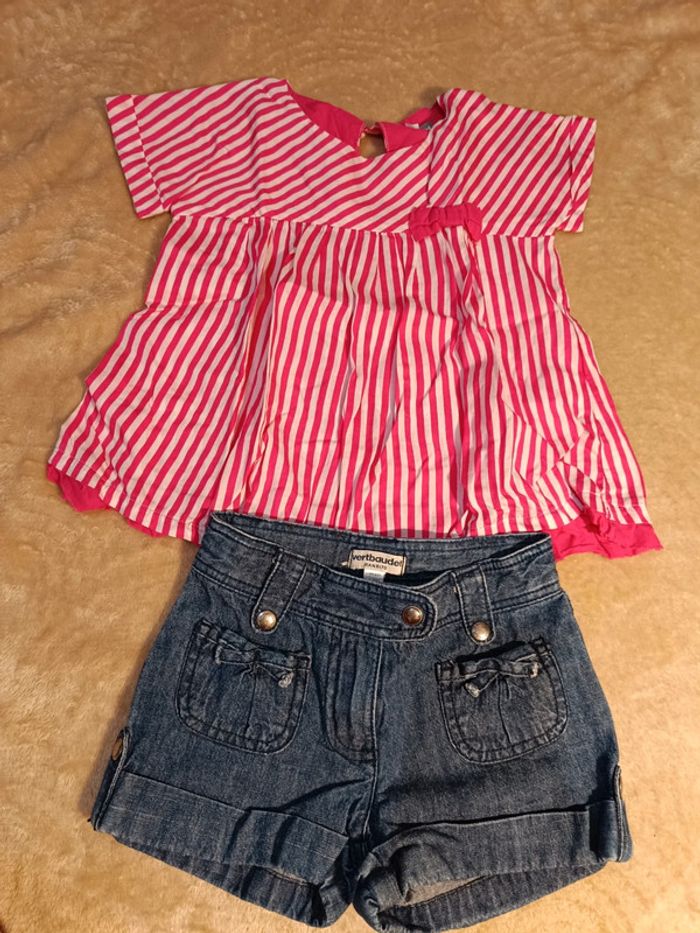 Blouse et short en jean 3 ans