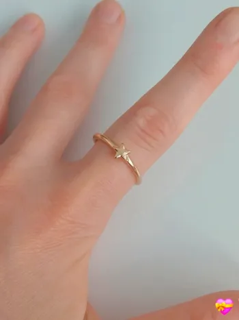 Bague étoile dorée tendance en acier inoxydable