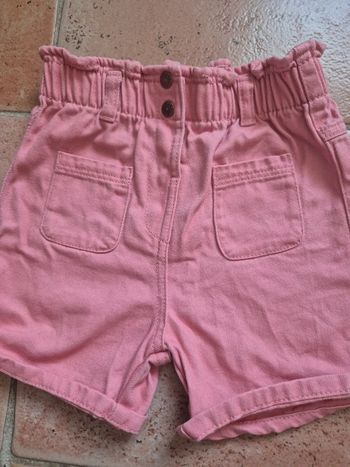 Short rose en jean fille