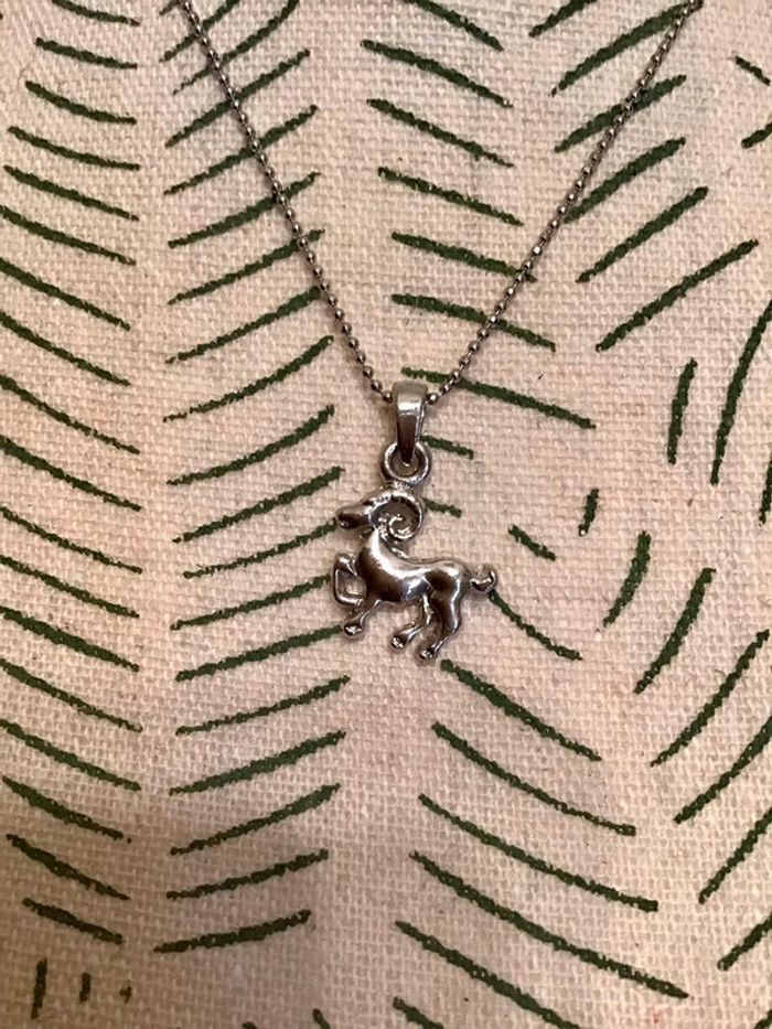 Collier avec pendentif argenté Bélier - photo numéro 4