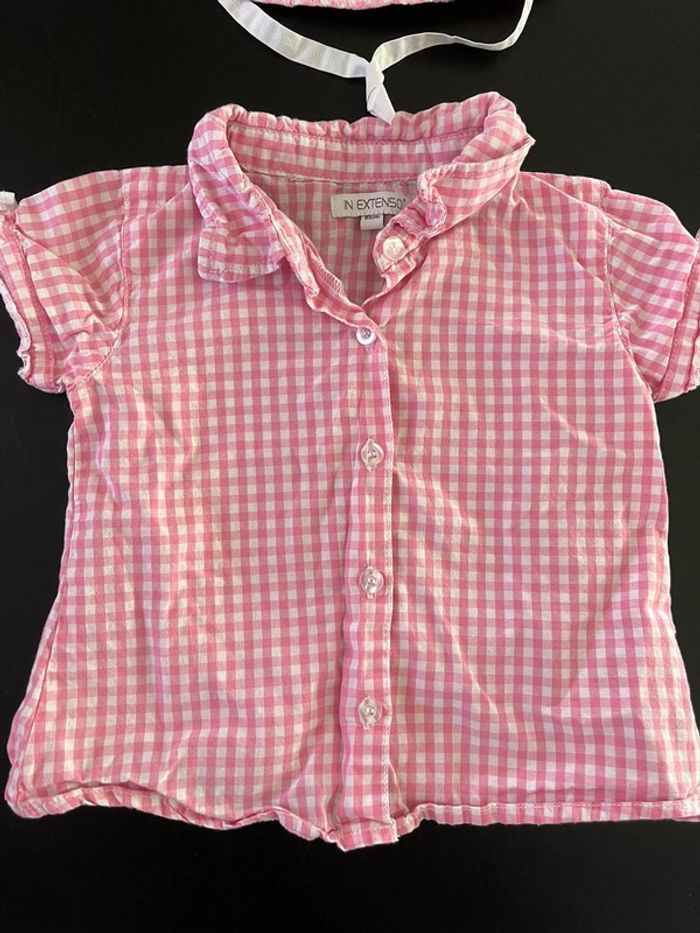 Ensemble chemisette et chapeau vichy - photo numéro 2