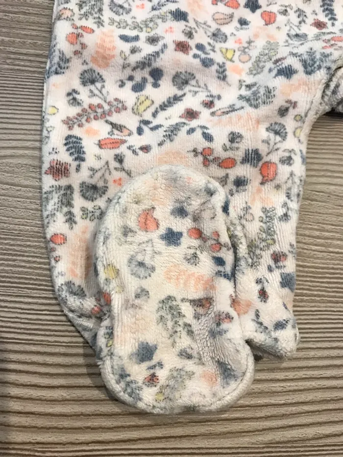 Pyjama fleuri pastel velours fille 3 mois TAO🎀 - photo numéro 4