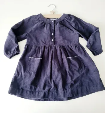 👗 Robe Velours Légère Marine – Bout’chou – 3 ans 👗