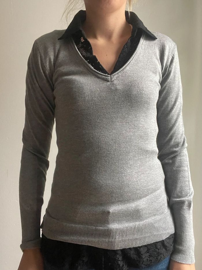 Pull Morgan - T36/S avec dentelle noir - photo numéro 2