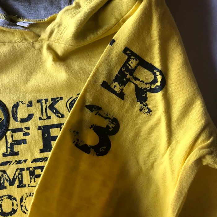 Sweat jaune léger à capuche 5/6 ans - photo numéro 4