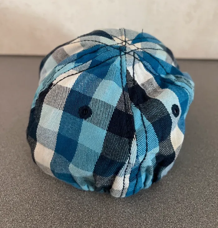 Casquette à carreaux bleue taille 74cm / 12 mois H&M - photo numéro 4