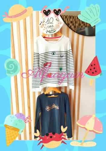 Lot t-shirts manches longues 10ans