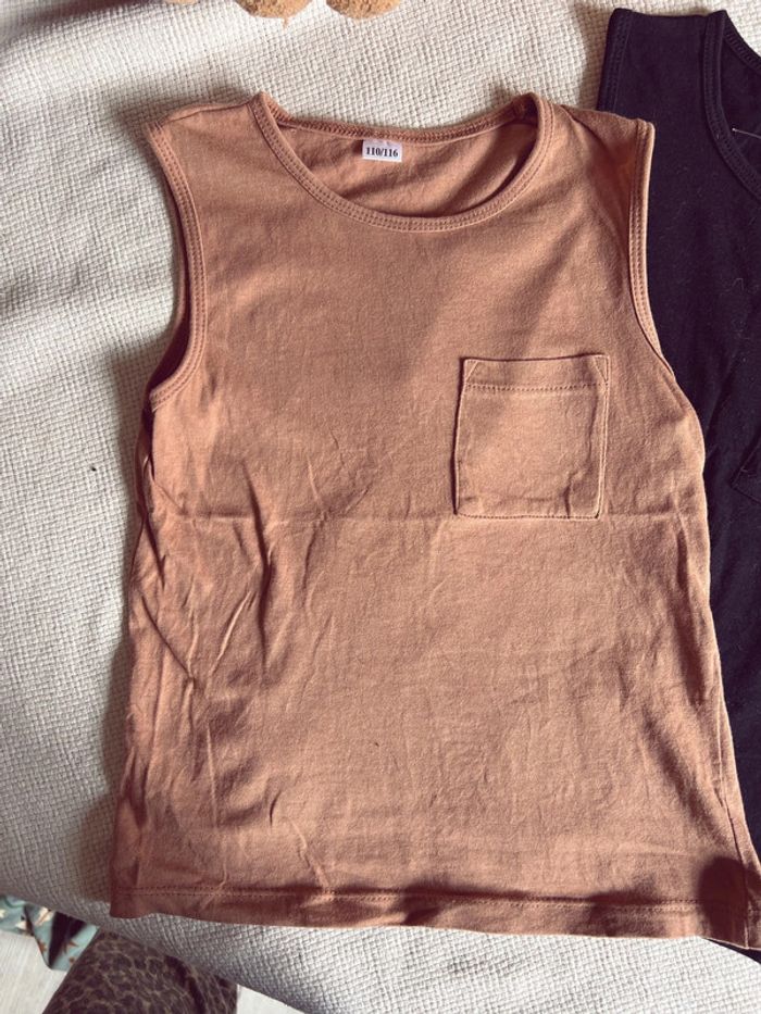 Lot de 2 débardeur noir et marron camel zeeman 110/116 - photo numéro 2