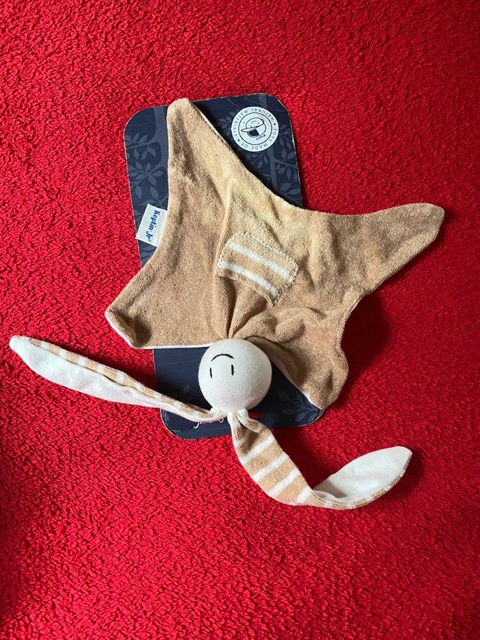Ketplin doudou lapin plat beige blanc Poche neuf - photo numéro 2