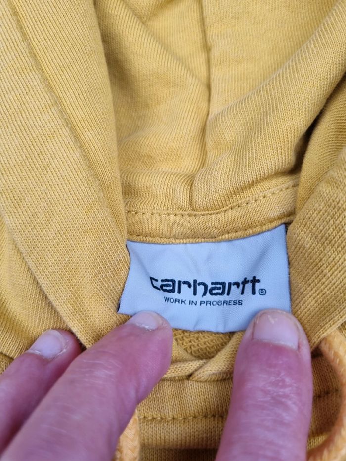 Pull capuche Carhartt jaune moutarde Taille M - photo numéro 5