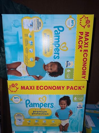 2 carton couche Pampers taille 6 premium 