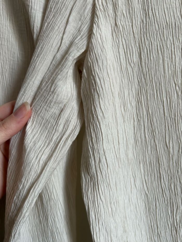 Pantalon large plissé beige uni Stradivarius Taille M - photo numéro 10