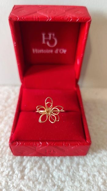 Bague fleur dorée - 18mm