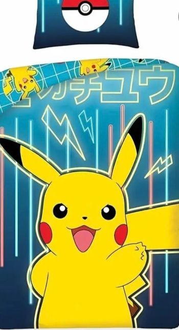 Ensemble de Literie Pokémon, Housse de Couette Réversible 140 x 200 cm,
