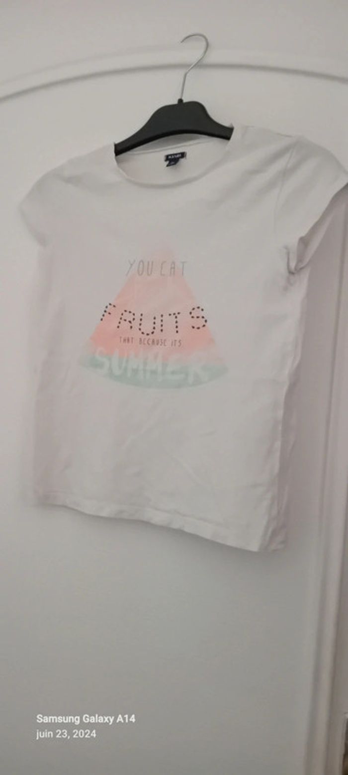 Tee-shirt été thème pastèque fille 10 ans kiabi - photo numéro 3