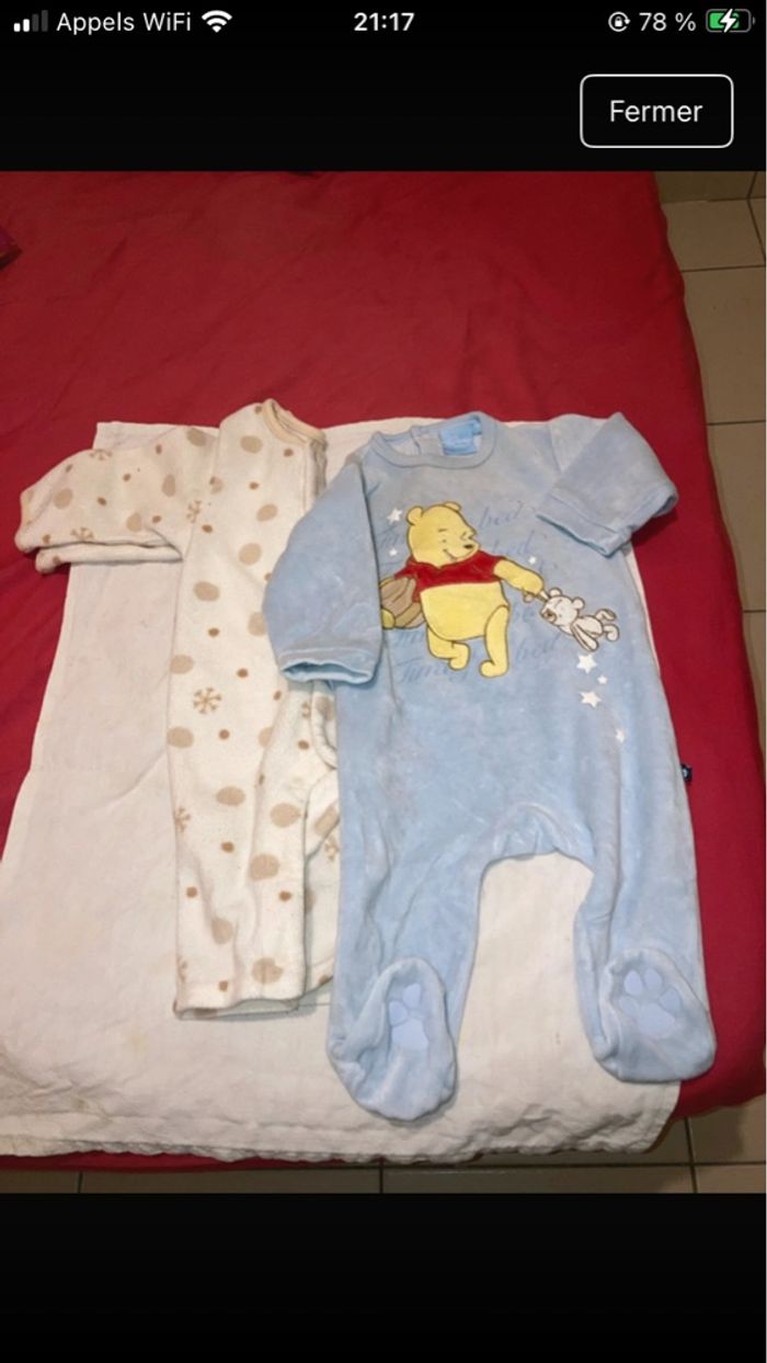 Pyjamas taille 6 mois