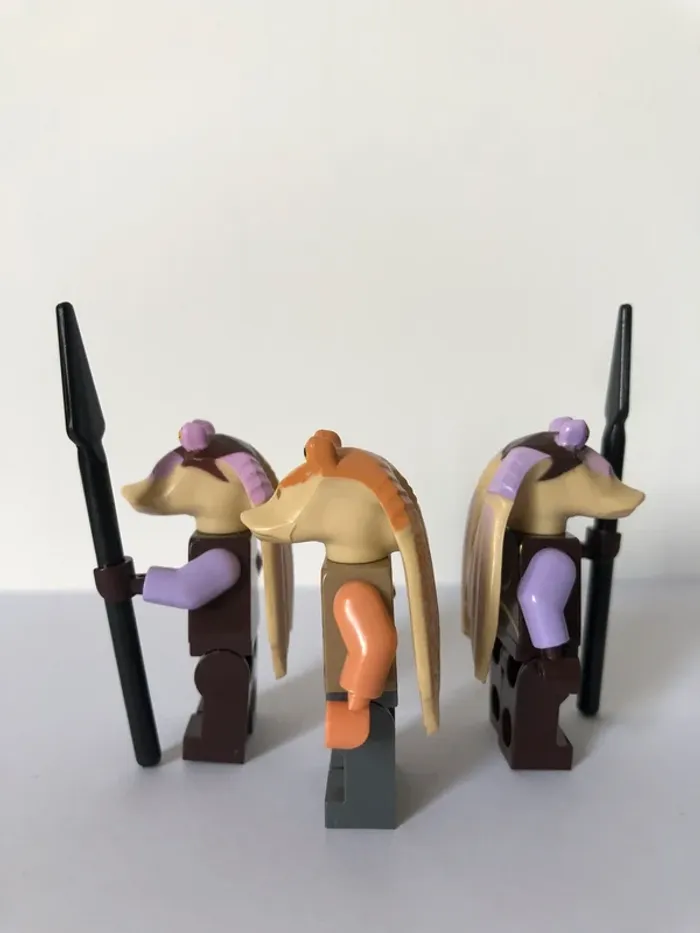 Figurine type lego Jarjar et 2 guerriers Gungans. Star Wars - photo numéro 2