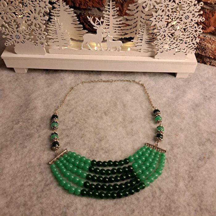 Collier chic multi rang vert - photo numéro 6