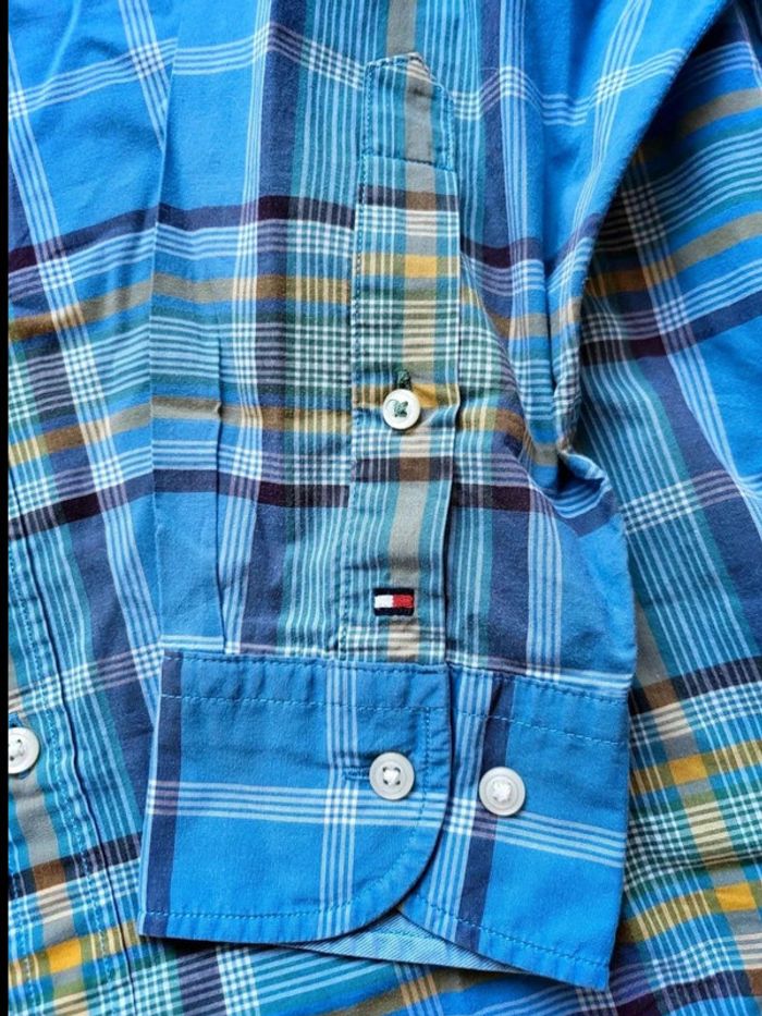 Chemise Tommy Hilfiger à Carreaux - Bleu & Jaune - Manches Longues - Taille M - New York Fit - photo numéro 7