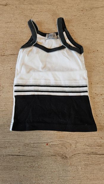 Débardeur fille noir/gris/blanc, JNY, 5/6 ans