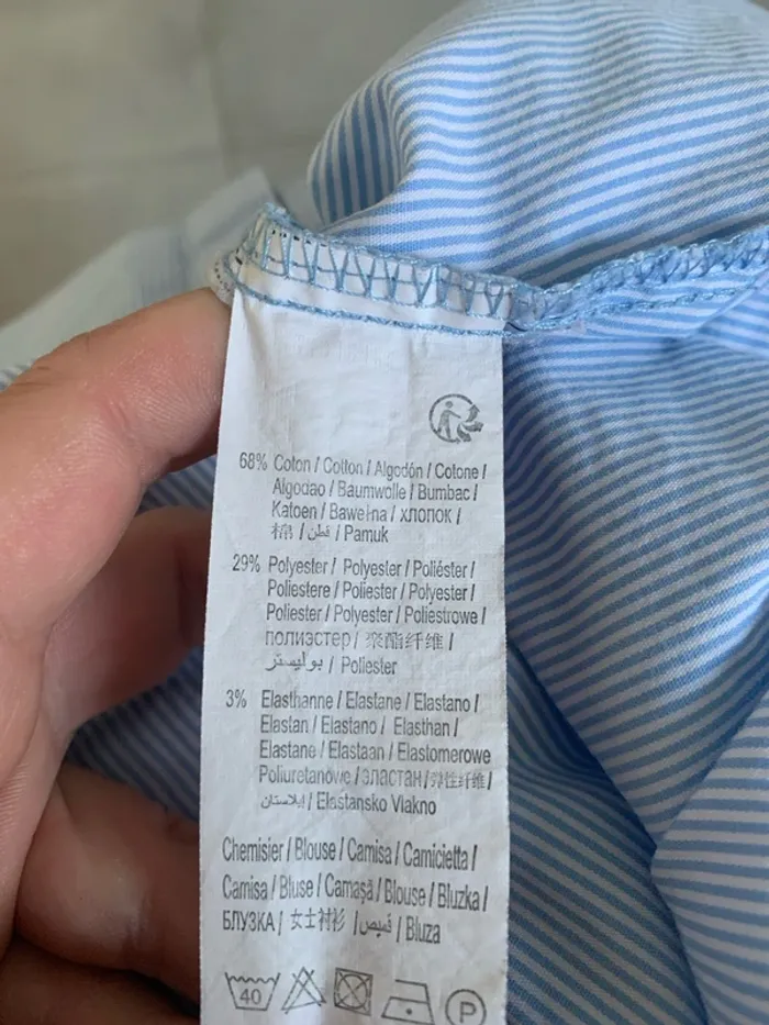 Chemisier bleu ciel et blanc Kiabi taille 48 - photo numéro 5