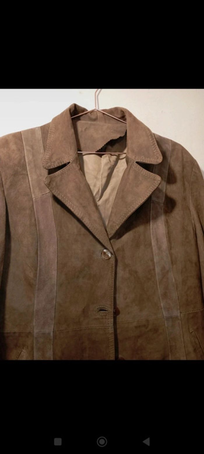 Veste femme daim beige - photo numéro 2