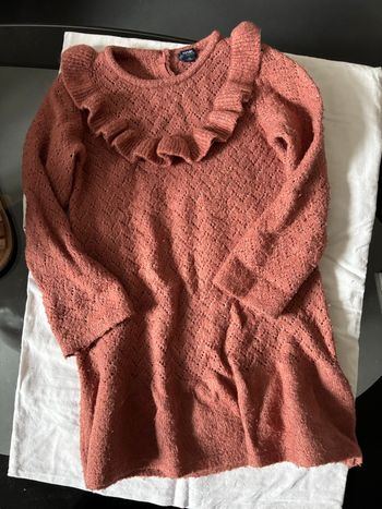 Robe pull rose en maille 