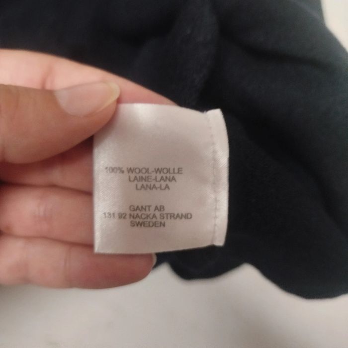 Pull bleu marine col V laine mérinos | Gant | M - photo numéro 3