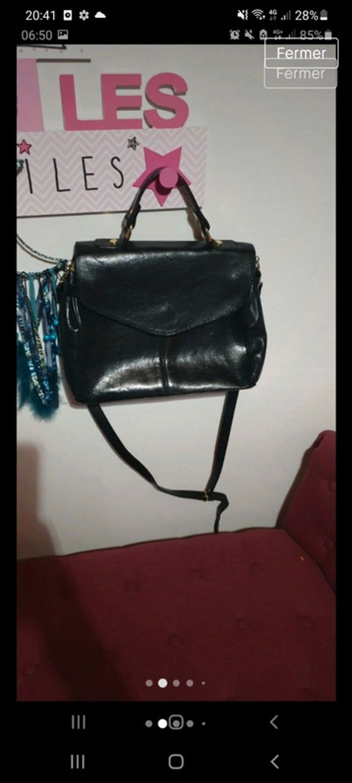 Magnifique sac en cuir vintage - photo numéro 2