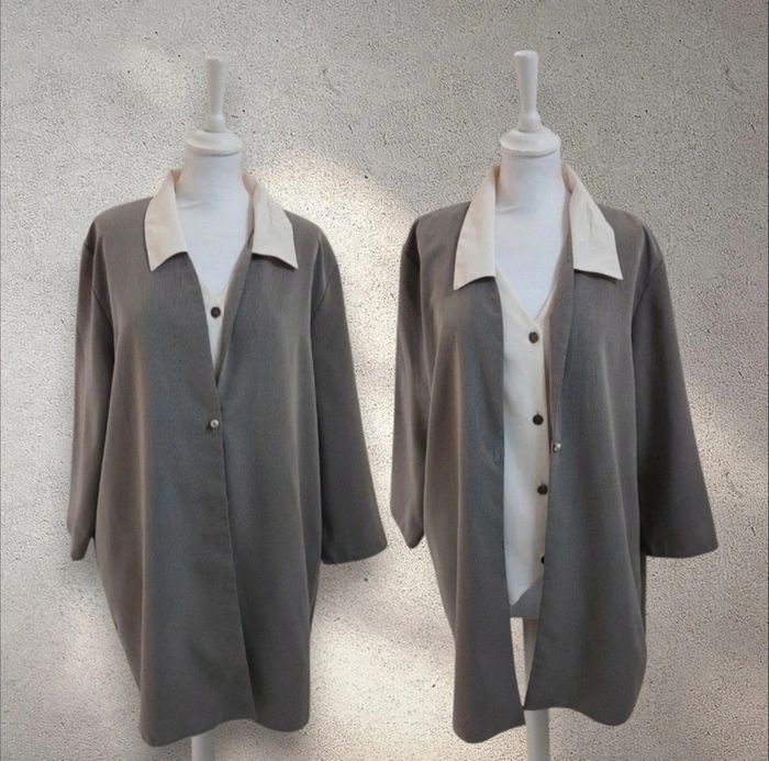 Veste chemise surchemise blazer fluide 2 en 1 46-48