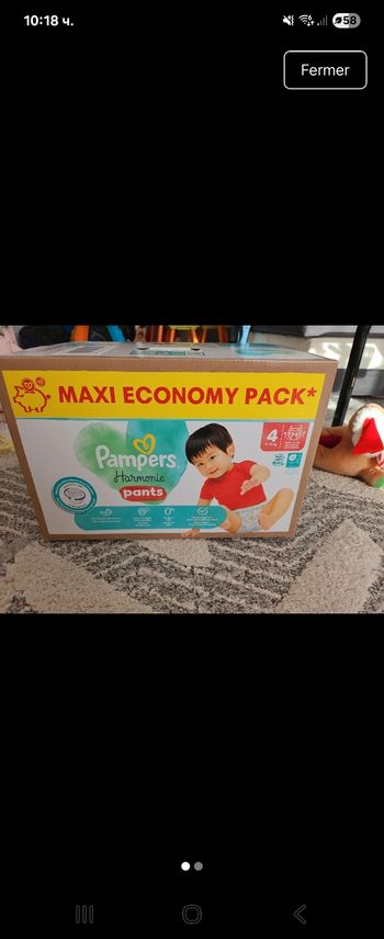 Couches pampers harmonie taille 4