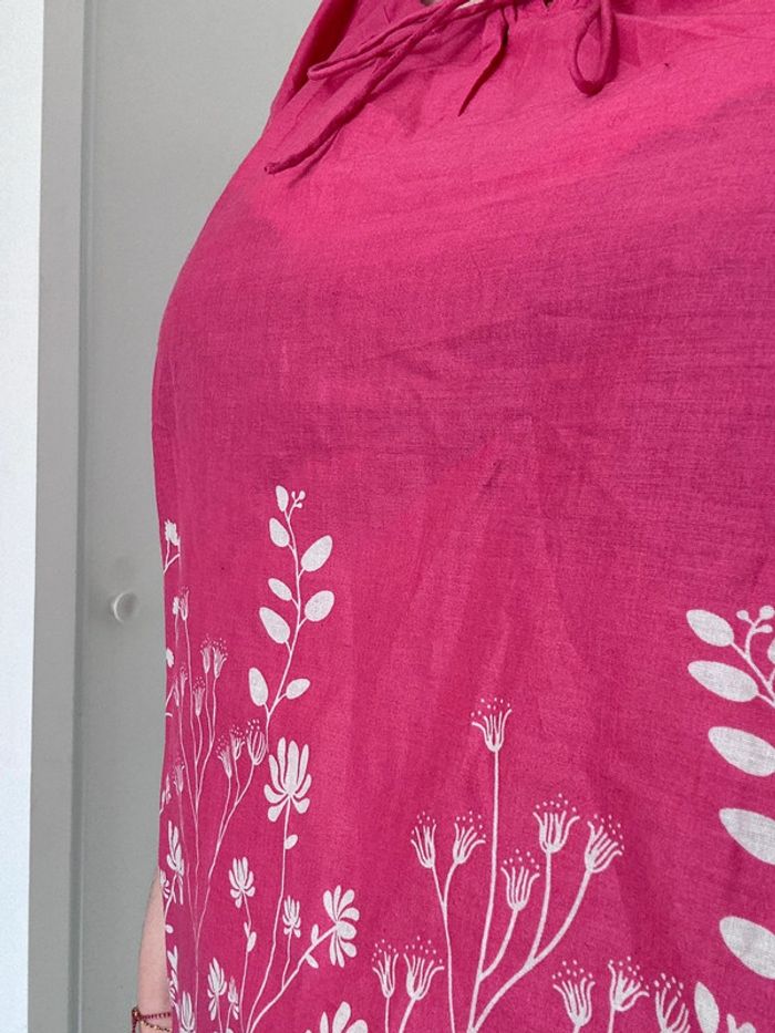 Blouse tunique rose à fleurs – Darjeeling Limited – Taille 3 – Détails nœuds – Très bon état - photo numéro 4