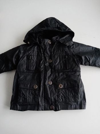 Manteau doublé noir T 12 mois