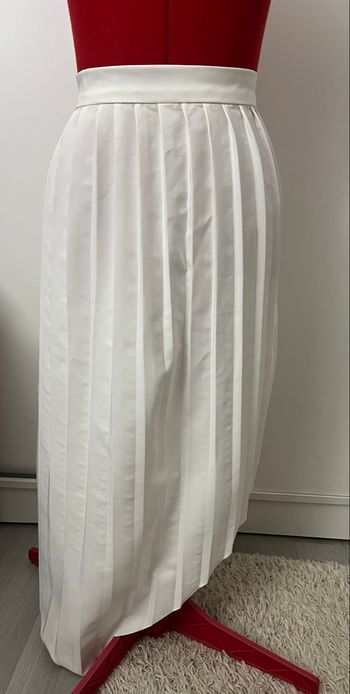 Jupe plissée asymétrique blanche LNV
