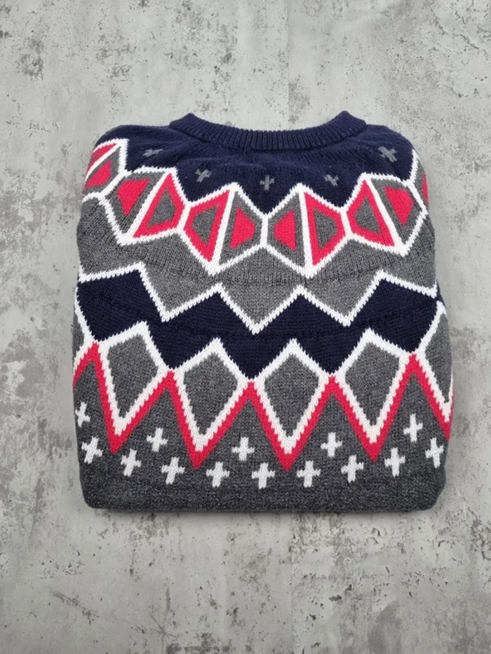 Robe pull grise à motifs géométriques Tommy Hilfiger – Taille XS Femme (mesures en photos) - photo numéro 2