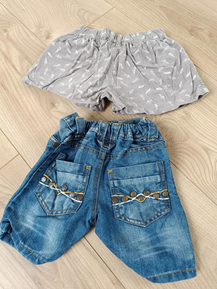 Lot de 2 shorts 6 mois fille - photo numéro 2