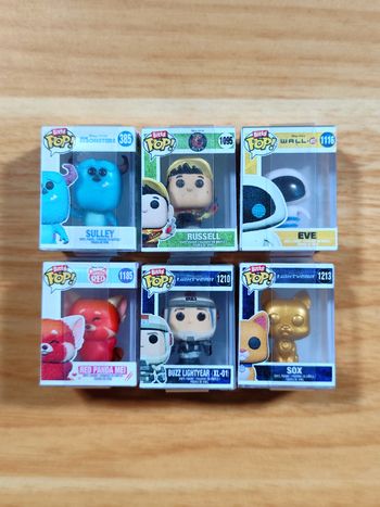 Lot de 6 Bitty Pop! Disney Pixar - Inclus Sox Gold Rare