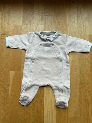 Pyjama 1 pièce molletonné ouverture sur le devant bébé fille Kiabi